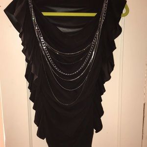 Robert Rodriguez stunning ruffles chain 💎⛓blouse